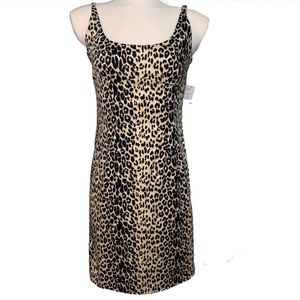 Leopard scoop neck dress